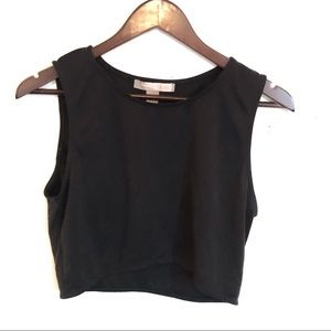 Forever 21 high lo crop top tank in black